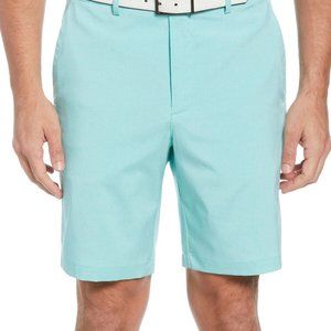 PGA Tour Men's Flat-Front Active Waistband Shorts Light Aruba Heather Size 44